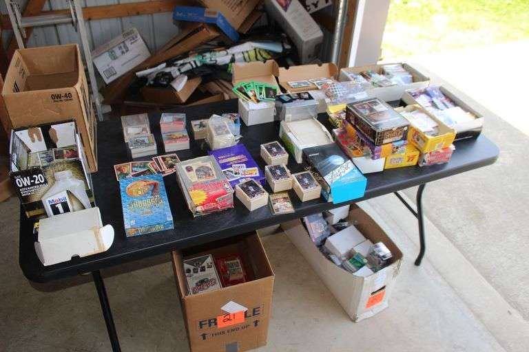 Action Packed 1993 Nascar Cards, Fleer 91 Basketball Cards, NBA Hoops Cards, Looney Tunes Cards, Pro Line Football Cards, AC/DC Cards, and Misc. Trading Cards image
