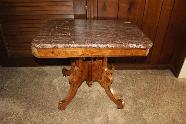 Marble Top End Table on Wheels image