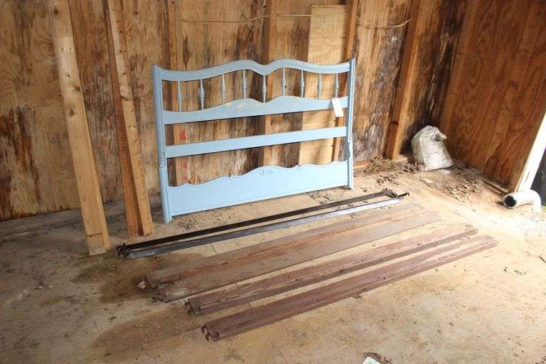 Full Size Footboard and Headboard, (3) Sets of Bed Rails, and Bed Slats image