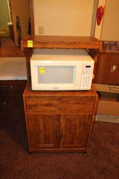 Microwave Cart and Kenmore Microwave image