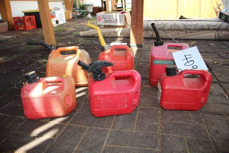 (6) Various Sized Gas Cans image