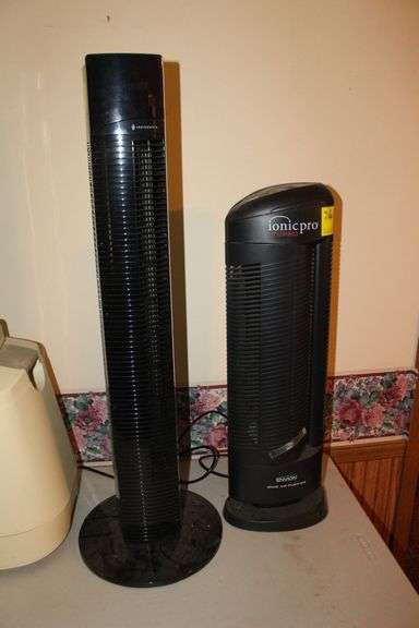 Trotanonics Fan, Envision Air Purifier, Sunbeam Heater, Arm and Hammer Dehumidifier, Holmes Dehumidifier, and Electric Infrared Heater