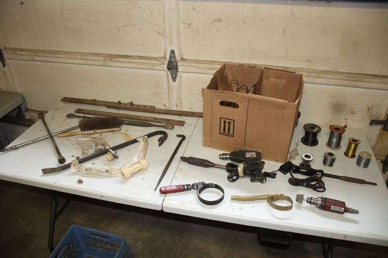Matco Air Powered Angle Die Grinder, 4 Way Tire Tool, Solder Wire, Turnbuckles, Filter Wrenches, Pry Bars, and Misc image