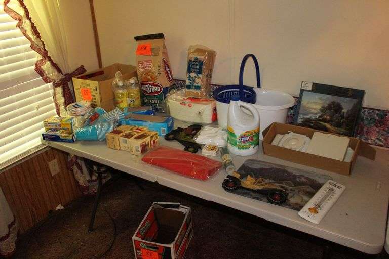Kingsford Hickory Charcoal, Plastic Cups, Mop Bucket, Car Wall Decorations, Hefty Plates, Guy Williams and Son Thermometer, and Misc. image