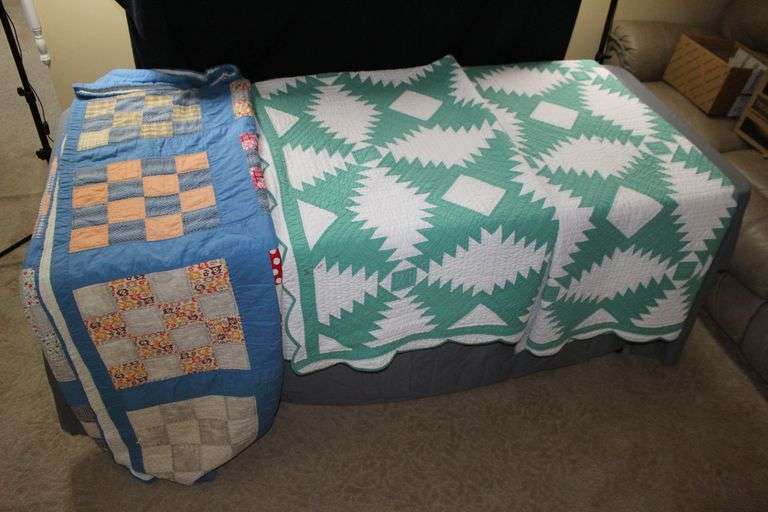 (2) Machine Stitch Twin Size Quilts and Hand Stitch Quilt image