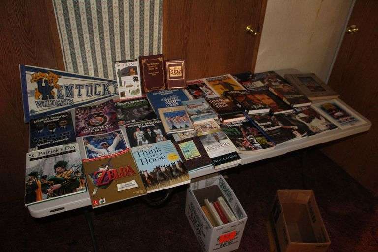 Kentucky Wildcats Basketball Yearbooks, Kentucky Wildcats Pennant, Sports Illustrated Magazines, and Misc. Books image