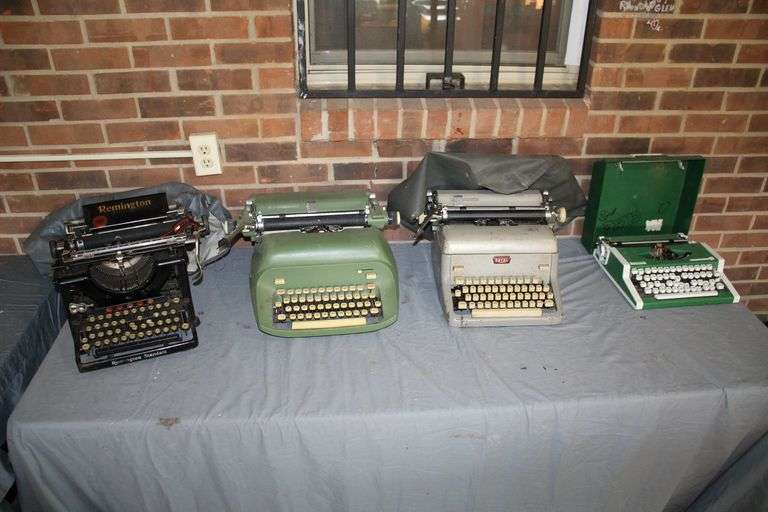 Royal Typewriter, Royal Typewriter with Cover, Olympia Typewriter, and Remington Typewriter with Cover image
