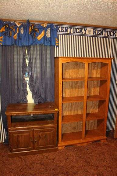 Wooden Book Shelf and 2 Door TV Stand image