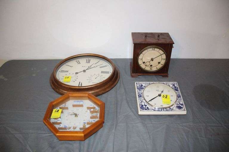 Germany Mantle Clock, EZ Read Wall Clock, Schatz Elexacta Wall Clock, and Decorative Battery Powered Wall Clock image