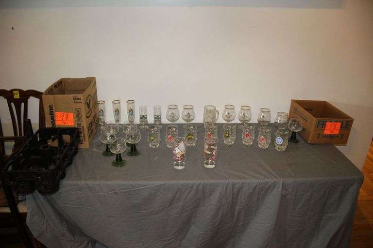 German Beer Glasses, Mugs, Wine Glasses, and Frisch's Big Boy 50th Anniversary Glasses image