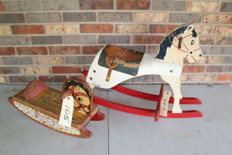 (2) Wooden Rocking Horses image