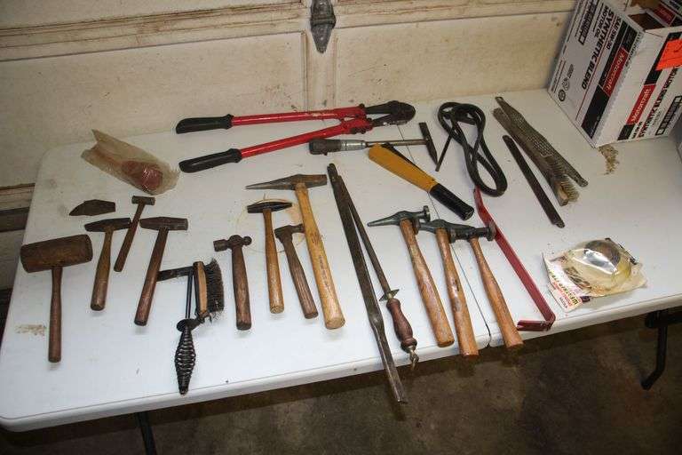 Ball Peen Hammer, Slag Hammers, Body Hammers, Bolt Cutters, Wire Brush, and Misc image