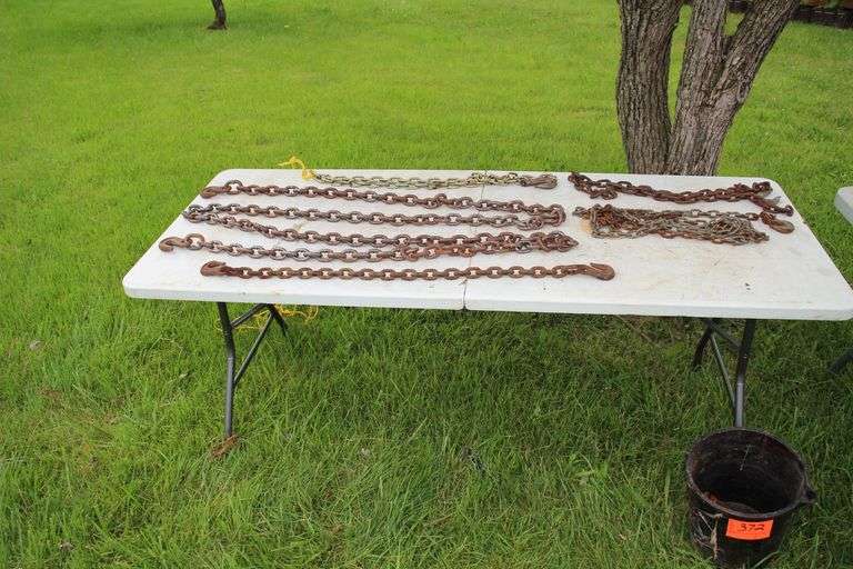 13 Ft Log Chain with 2 Hooks, 3 Ft Log Chain with 2 Hooks, and Chain Pieces with Hooks image