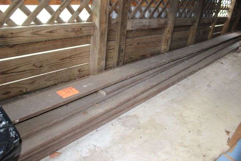 Pile of Solid Plastic Decking Boards image