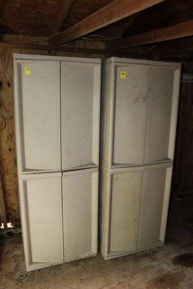 (2) 2-Door Plastic Storage Cabinets image