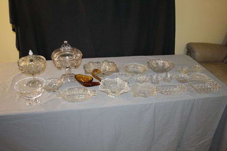 Glassware, Bowls, Platters, Butter, Candy Dishes, and Misc. image