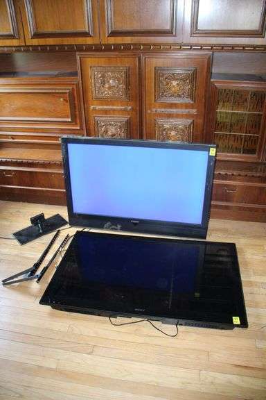 47 Inch Sabre Television with Remote and 52 Inch Sony Television with Stand and Bracket image