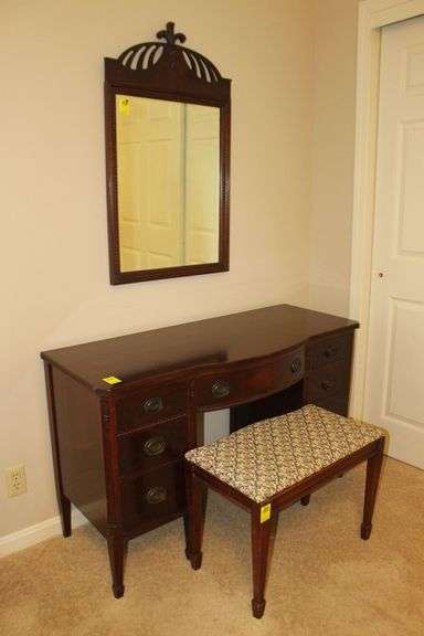 Vanity Cabinet with Mirror and Bench image