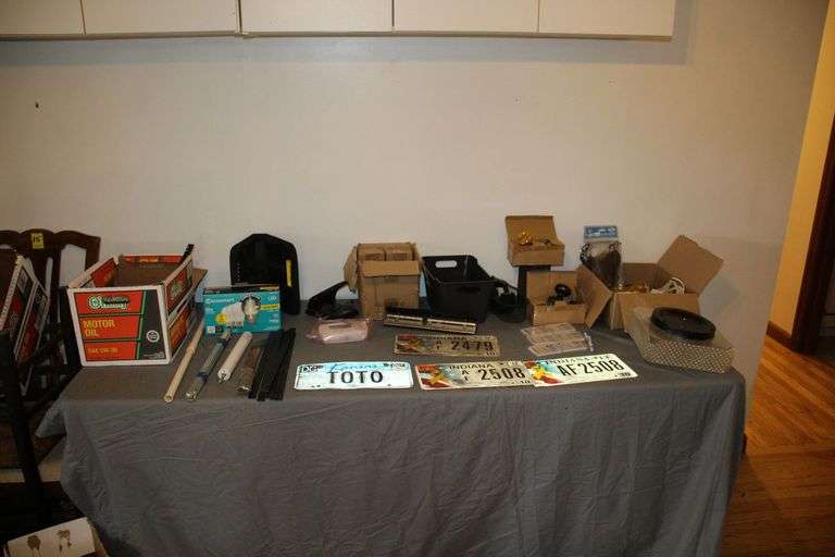 Office Supplies, Door Knobs, Light Bulbs, License Plates, and Misc. image