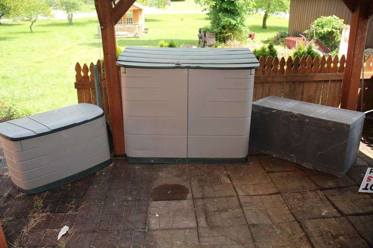 Rubbermaid Pool Box, Rubbermaid 2 Door Outdoor Storage Cabinet, and Rubbermaid Storage Chest image