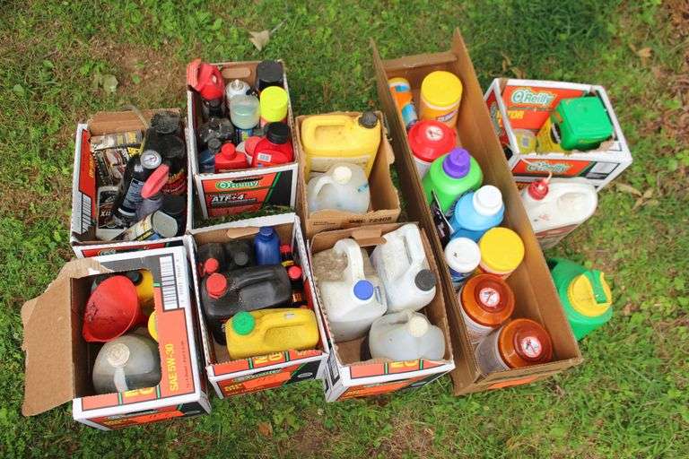 Insect Killer, A/C Pro Refrigerant, Small Engine Oil, Funnel, Laundry Detergent, Vehicle Cleaning Supplies, Antifreeze, and Misc. image