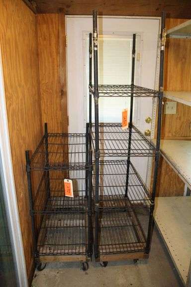 3 Section Metal Shelf on Wheels and 4 Section Metal Shelf on Wheels image