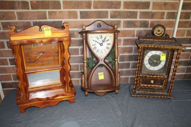 Connecticut Clock, Sunbeam Mini Grandfather Clock, and Clock with Mirror image