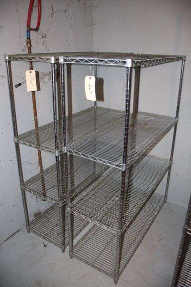 (2) 4 Section Metal Shelves image