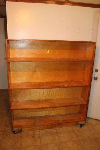 4 Section Wooden Shelf on Wheels image