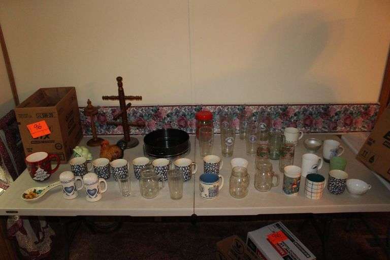 Sponge Mugs, Ball Jar Mugs, Coffee Mugs, Hasen Brau Glasses, Utensils Holder, Coca Cola Glass Mug, Chicken Decoration, and Misc. image