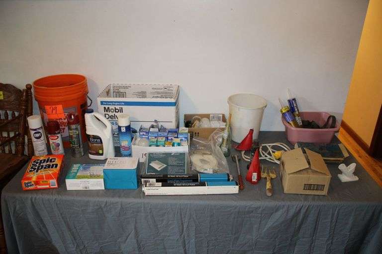 Cleaning Supplies, Spray Paint, Light Bulbs, Liquid Nails, 6 Pc. Tubing Kit. and Misc. image