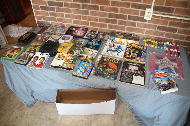 ZZ Top CDs, VHS and DVD Movies, CD Case, Project Vanguard Satellite, Magazines, Comic Books Price Guide, Pez Dispensers, and Misc image