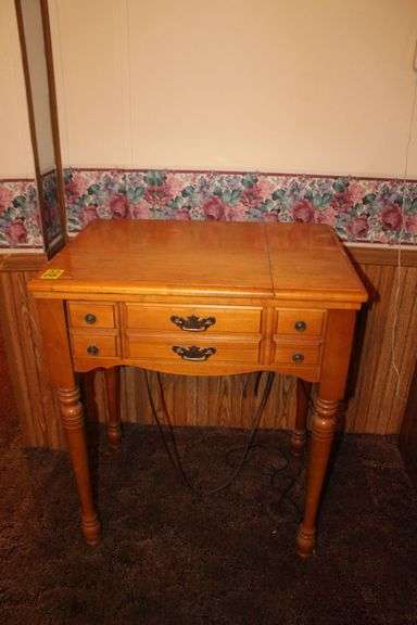Sewing Machine Table with Singer Sewing Machine image