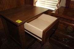 (2) 2-Drawer Night Stands and Single Drawer End Table