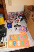 (5) Chevron Commemorative Model Cars, Impala and Corvette Model Cars, M&M Dispenser, Toys, Lego Block Coin Bank, and Misc.