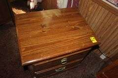 (2) 2-Drawer Night Stands and Single Drawer End Table