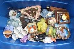 Blankets, Mugs, Stoneware Pitcher and Cups, Golden Wheat Plates and Saucers, Wall Decor, and Misc.