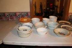Heart Bowls, Plates, and Saucers, Kaysons Saucers and Plates, Fire King Orange Bowls, Currier & Ives Decorative Plates, and Bowls