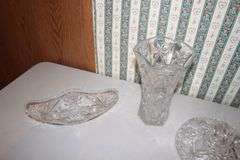 Traditions Fine China Bowls, Saucers, Plates, Butter Dish, Candy Dishes, Vase, Bowls, Juicer, and Misc. Glassware