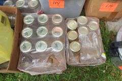 Pressure Cooker, Graniteware Pot with Lid, and Various Sized Glass Canning Jars