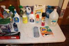 Windex, Pine Sol, Vinegar, Charcoal Lighter, Sharpies, and Misc. Cleaning Supplies