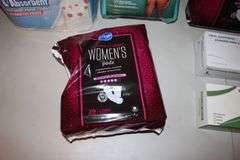 Depend LG Underwear, Large Disposable Gloves, Always Maxi Pads, and Misc.