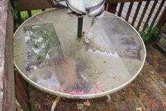 Glass Top Patio Table with Umbrella