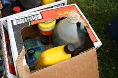 Insect Killer, A/C Pro Refrigerant, Small Engine Oil, Funnel, Laundry Detergent, Vehicle Cleaning Supplies, Antifreeze, and Misc.