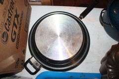 Graniteware Roaster Pan with Lid, Pressure Cooker, Pots, Cake Mold, Graniteware Pot with Lid, Serving Tray, Stainless Cooker Pot, and Frying Pan