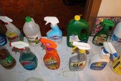 Windex, Pine Sol, Vinegar, Charcoal Lighter, Sharpies, and Misc. Cleaning Supplies
