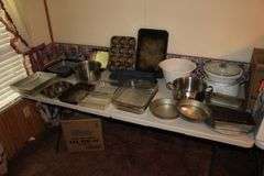Baking Pans, Anchor Glass Baking Dishes with Covers, Hamilton Beach Slow Cooker, Pie Pans, and Pots