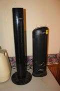 Trotanonics Fan, Envision Air Purifier, Sunbeam Heater, Arm and Hammer Dehumidifier, Holmes Dehumidifier, and Electric Infrared Heater