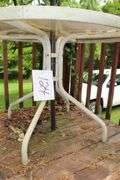 Glass Top Patio Table with Umbrella