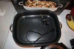 GE Stainless Steel Electric Skillet, Crock Pot, Osterizer Blender, Electric Can Opener, Keurig, K Cup Tray, and Mini Food Chopper